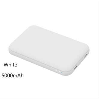 Magnetische Draadloze Oplader Power Bank10000mAh QC3.0 22.5W Externe Extra Batterij Voor Iphone 12 Xiaomi Magsafing Power Bank wit 5000mAh