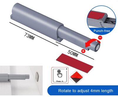 Magnetische Druk Rebound Apparaat Touch Vergrendelingen Met Indicator Sticker En Lijm Metalen Pad Voor Kabinet Kast Lade donker grijs