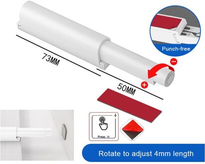 Magnetische Druk Rebound Apparaat Touch Vergrendelingen Met Indicator Sticker En Lijm Metalen Pad Voor Kabinet Kast Lade wit