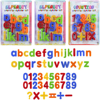 Magnetische gekleurde alfabet letters en cijfers - speelgoed - hobby - 78x stuks - 4 cm - kunststof