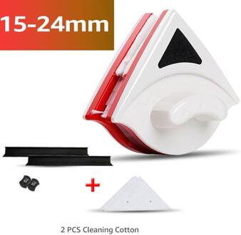 Magnetische Glas Borstel Double Side Glas Borstel Voor Window Cleaning Huishoudelijke Reiniging Tool Magnetische Window Cleaner Glas 15-24mm rood