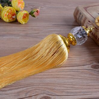 Magnetische Gordijn Kralen Tiebacks Kwastje Terugloopsper Crystal Bal Touw Tie Backs Binding Touw Haken Buckles Decor Voor Venster gouden