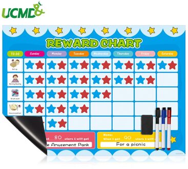 Magnetische Kalender Star Beloning Grafiek Verantwoordelijkheid Karwei Planner Grafiek Goed Gedrag Ontwikkeling Educatief Speelgoed Voor Kids School