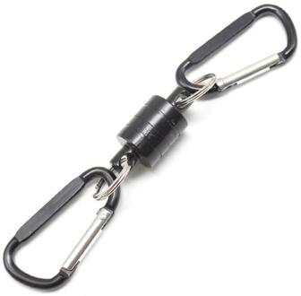 Magnetische Karabijnhaak Vissen Sleutelhanger Snap Clip Lock Gesp Haak Karabijnhaak Vissen Tool Outdoor Camping Levert Gereedschap Accessoires zwart