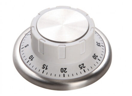 Magnetische kookwekker - Rond - wit - schijf - 9 x 4 cm Zilver