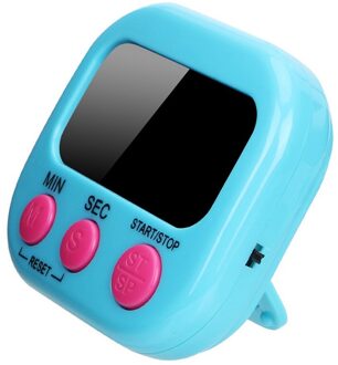 Magnetische Lcd Digital Kitchen Countdown Timer Stopwatch Alarm Met Stand Kookwekker Praktische Koken Wekker Gadget Sets blauw