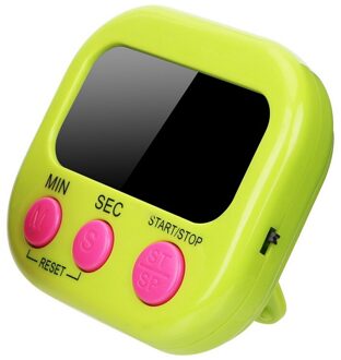 Magnetische Lcd Digital Kitchen Countdown Timer Stopwatch Alarm Met Stand Kookwekker Praktische Koken Wekker Gadget Sets groen