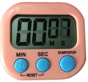 Magnetische Lcd Digital Kitchen Countdown Timer Stopwatch Alarm Met Stand Kookwekker Praktische Koken Wekker Gadget Sets roze