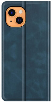 Magnetische Leren Wallet case iPhone 13 Mini blauw