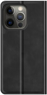 Magnetische Leren Wallet case iPhone 13 Pro Max zwart