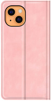 Magnetische Leren Wallet case iPhone 13 roze