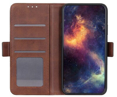 Magnetische Leren Wallet case - Portemonnee hoesje - Galaxy A51 bruin