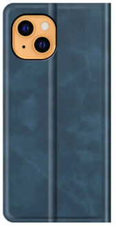 Magnetische Leren Wallet iPhone 14 Pro Max blauw