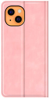 Magnetische Leren Wallet iPhone 14 Pro Max roze
