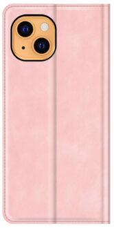 Magnetische Leren Wallet iPhone 14 Pro roze
