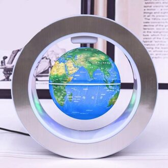 Magnetische Levitatie Globe Met Led-verlichting O-Vormige 4 Inch Roterende Lichtgevende World Map Home Decoratie-Eu Plug