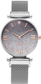 Magnetische Luxe Vrouwen Horloges Gradiënt Sterrenhemel Mode Dames Polshorloge Vrouwelijke Klok Quartz Horloge Relogio Feminino zilver