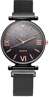 Magnetische Luxe Vrouwen Horloges Gradiënt Sterrenhemel Mode Dames Polshorloge Vrouwelijke Klok Quartz Horloge Relogio Feminino zwart