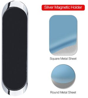 Magnetische Mini Auto Telefoon Houder Voor Mobiele Telefoon Gps Auto Dashboard Mount Strip Vorm Stand Beugel Voor Iphone Samsung Interieur Sliver