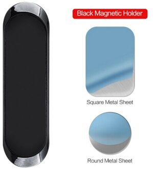 Magnetische Mini Auto Telefoon Houder Voor Mobiele Telefoon Gps Auto Dashboard Mount Strip Vorm Stand Beugel Voor Iphone Samsung Interieur zwart
