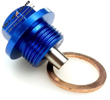 Magnetische Olie Carteraftapplug voor Subaru Forester M20 x 1.5 met cooper washer BLAUW