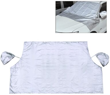 Magnetische Randen Voorruit Sneeuw Cover Met Spiegel Beschermhoes Sneeuw Ijs Vorst Guard Meer Schrapen Voorruit Cover (Zwart) zilver