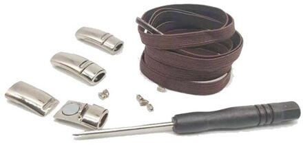 Magnetische Schoenveters Elastische Geen Stropdas Veters Platte Vergrendeling Schoenveter Kids Adult Sneakers Lui Veters One Size Fits All schoenen Bruin