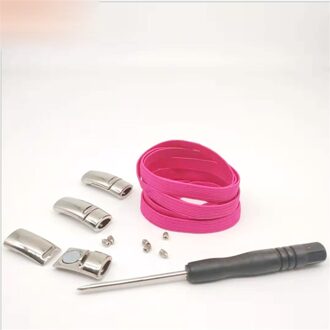 Magnetische Schoenveters Elastische Geen Stropdas Veters Platte Vergrendeling Schoenveter Kids Adult Sneakers Lui Veters One Size Fits All schoenen roos rood