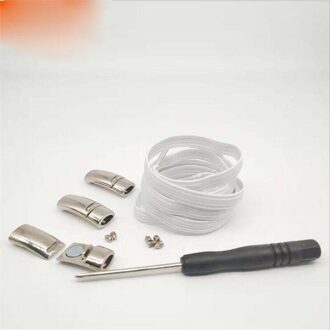 Magnetische Schoenveters Elastische Geen Stropdas Veters Platte Vergrendeling Schoenveter Kids Adult Sneakers Lui Veters One Size Fits All schoenen wit