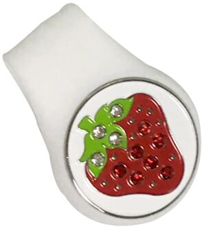 Magnetische Silicone Hoed Clip Met Kristal Aardbei Puppy Bal Maker wit