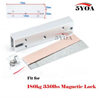 Magnetische slot u-vorm beugel voor 180 kg 350lbs frameloze glazen deur Toegangscontrole Systeem UM180