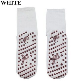Magnetische Sokken Unisex Zelfopwarming Gezondheidszorg Sokken Toermalijn Magnetische Therapie Comfortabele Ademende Voet Massager Warm Sport wit