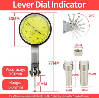 Magnetische Stand Dial Indicator Magnetische Base Holder Stand Dial Gauge Tafel Schaal Precisie Indicatoren Micrometer Meting Tool 0.8mm Dial Indicator