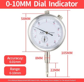 Magnetische Stand Dial Indicator Magnetische Base Holder Stand Dial Gauge Tafel Schaal Precisie Indicatoren Micrometer Meting Tool 10mm Dial Indicator