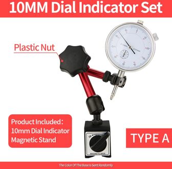 Magnetische Stand Dial Indicator Magnetische Base Holder Stand Dial Gauge Tafel Schaal Precisie Indicatoren Micrometer Meting Tool 10mm en Stand A