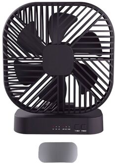 Magnetische Usb Ventilator Usb Of Aa Batterij Aangedreven Bureau Ventilator Met 3 Speed Timing Functie B-zwart