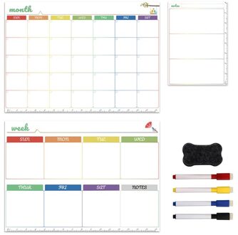 Magnetische White Board Kit Dagelijks Wekelijks Maandelijks Planner Kalender Koelkastmagneet Pen K3KB