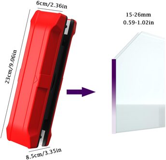 Magnetische Window Glass Cleaner Huishoudelijke Reiniging Tool Ruitenwisser Magneet Double Side Magnetische Glas Brush Tool Voor Wassen dubbele 15-26mm rood