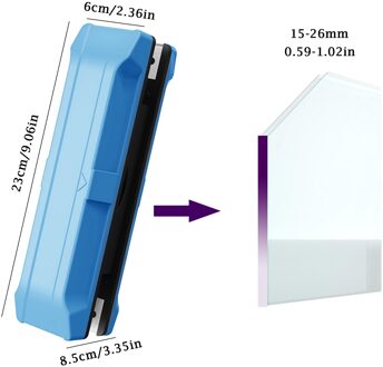 Magnetische Window Glass Cleaner Huishoudelijke Reiniging Tool Ruitenwisser Magneet Double Side Magnetische Glas Brush Tool Voor Wassen single 3-8mm blauw