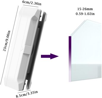 Magnetische Window Glass Cleaner Huishoudelijke Reiniging Tool Ruitenwisser Magneet Double Side Magnetische Glas Brush Tool Voor Wassen single 8-15mm wit