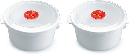 Magnetron bakje - 2x stuks - 2 liter - voedsel opwarmen - 22 x 20 x 10 cm