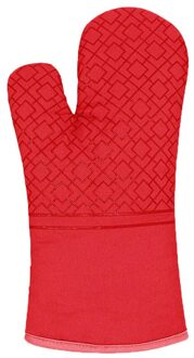 Magnetron Bbq Handschoen Potholder Mitten Hittebestendige Antislip Oven Bakken Handschoenen Mitts Mat Mitten Keuken Potholders Accessoires rood Glove