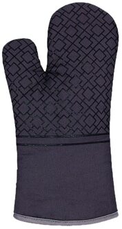 Magnetron Bbq Handschoen Potholder Mitten Hittebestendige Antislip Oven Bakken Handschoenen Mitts Mat Mitten Keuken Potholders Accessoires zwart Glove