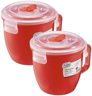 Magnetron beker - 2x - 620 ml - voedsel opwarmen - 8.5 x 11 cm