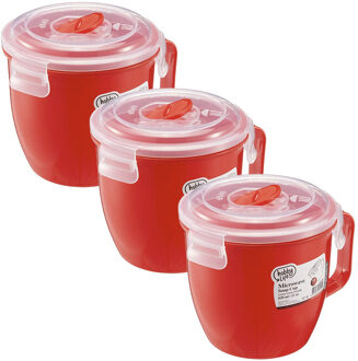 Magnetron beker - 3x - 620 ml - voedsel opwarmen - 8.5 x 11 cm