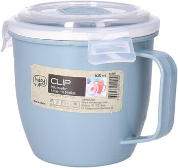 Magnetron beker - 620 ml - voedsel opwarmen - blauw - 8.5 x 11 cm