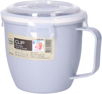 Magnetron beker - 620 ml - voedsel opwarmen - grijs - 8.5 x 11 cm