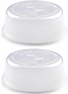 Magnetron deksel - 2x - 27 cm - transparant - afdekschaal - magnetronstolp