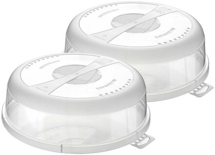 Magnetron deksel/afdekschaal - 2x - transparant - BPA vrij kunststof - 24,5 x 7,5 cm