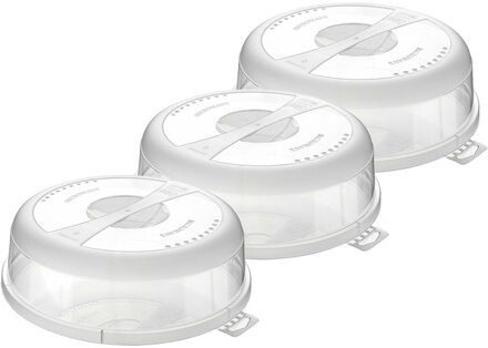 Magnetron deksel/afdekschaal - 3x - transparant - BPA vrij kunststof - 24,5 x 7,5 cm